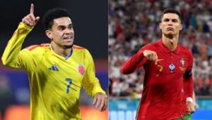 Luis Diaz, selección Colombia y Cristiano Ronaldo selección de Portugal