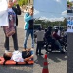 Padres de cuatro colegios bloquearon la Calle 30 y paralizaron vía al aeropuerto, por deterioro del puente del INEM