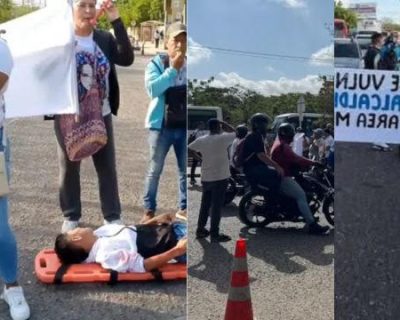 Padres de cuatro colegios bloquearon la Calle 30 y paralizaron vía al aeropuerto, por deterioro del puente del INEM