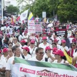 La marcha en Barranquilla en defensa de los derechos laborales y la educación pública